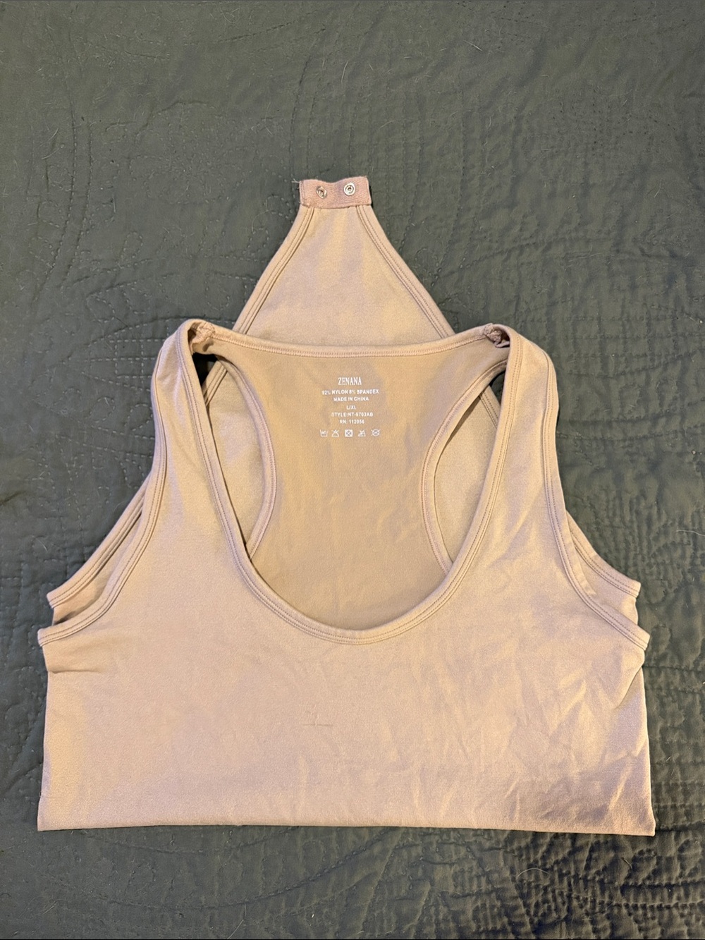 Zenana Nude in color Racerback bodysuit